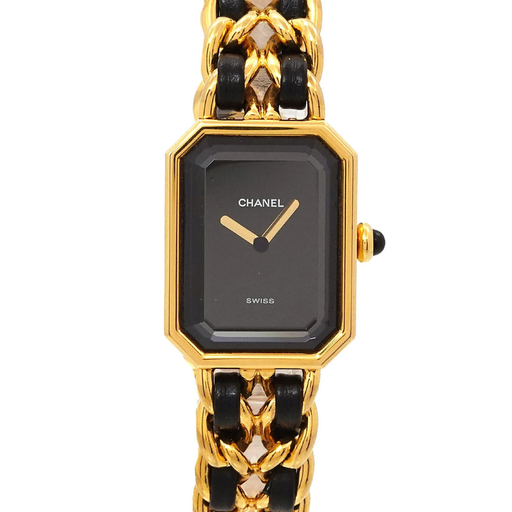 Chanel Premiere Large Size H0001 Women's Watch Black Gold Quartz